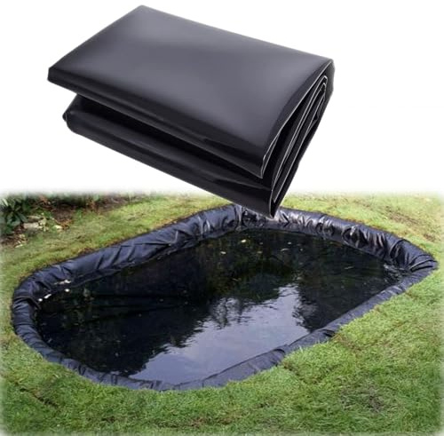 Bâche pour Bassin 8x10m HDPE Bâche D'étang 6x8m Doublure D'étang Étanche 4x6m Revêtement pour Bassin À Poisson Bâche pour Étang pour Étangs à Poissons, Cascades, Fontaines, Jardins Aquatiques(23 x 26f