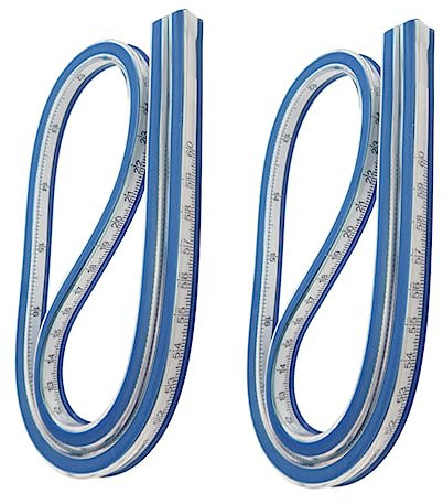 KONTONTY 2stücke Flexibles Kurvenlineal Für Nähen Biegbares Lineal Aus Weichem Gummimaterial Mit Metallkernstreifen Praktisches Werkzeug Zum Entwerfen Von Geschwungenen Mustern Und Nähten