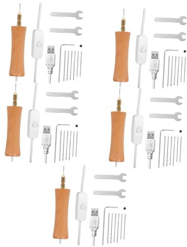 5 Juegos Golpe De Pegamento Herramientas Rotativas Taladro De Resina Pequeño Mini Herramienta Rotativa Kit De Taladro De Resina o De Manual Mini o Madera SHINEOFI