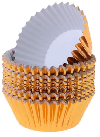 100 pirottini di carta per cupcake e muffin, in alluminio, per C