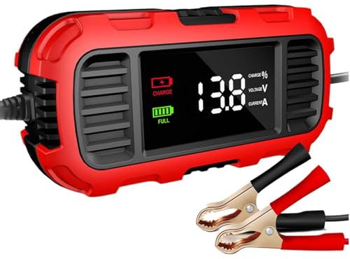 Erhaltungsladegerät für Motorräder, Motorradladegerät für Batterie, 12V Kfz-Erhaltungsladegerät, Digitalanzeige, intelligente Erkennung, intelligentes Autobatterieladegerät für Roller, Rasenmäher