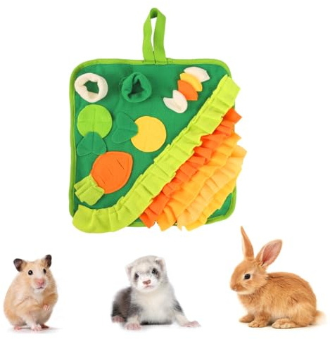 MiOYOOW Schnüffelteppich Kaninchen Schnüffelmatte Kleintiere, Training für Langsames Fressen, Kaninchen Futtermatte für Kätzchen, Welpen, Hamster, Kaninchen 35 X 35cm