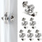 6 Pares Botones Magnéticos para Cortinas, Cierre Magnético Plateado para Cortinas, Imán Inoxidable para Cortinas, Accesorios para Cortinas para Dormitorio, Sala de Estar, Comedor, Baño y Cocina