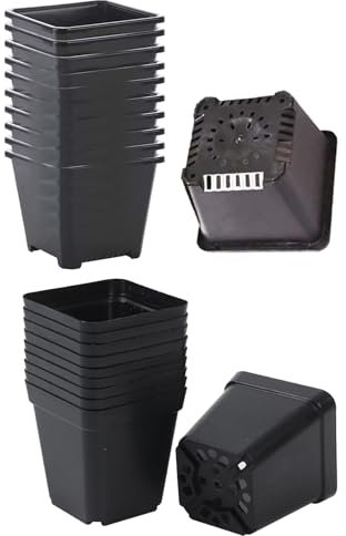 Gcerfby Maceta para plántulas, macetas cuadradas para guardería, contenedor para plantas de flores en maceta, 10 x 8 x 7 cm, fácil de usar, portátil para frutas, verduras, suculentas, semillas, cortes