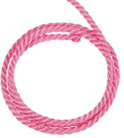 sourcing map Twisted Cord Trim, 5 Yard 3.5mm 3-Ply Twine Braided Rope Shiny Thread String for Craft Gift Bag Curtain Christmas Decor, Pink - 5m