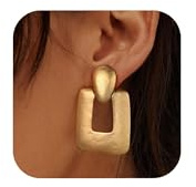 HolidayQbee Boucles D’oreilles Clip Or, Design Unique, Hypoallergéniques, Résistantes À La Décoloration, Élégance Pour Femme