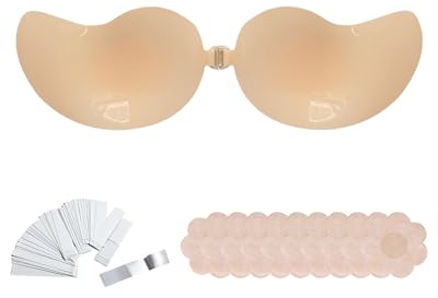 Richaa Reusable Sticky Bra, Invisible Backless Bras for Women, Adhesive Strapless Bra, Push Up Bras for Women