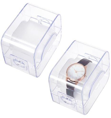 PH PandaHall 2pcs Présentoir de Montre en Acrylique Transparent Boîte de Rangement pour Montre Bracelet pour Hommes et Femmes Voyage à Domicile Fête des Pères 9x5.8x7.8cm