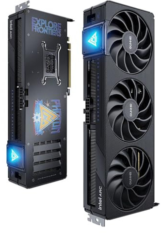 GUNNIR - Carte graphique Intel Arc B570 Photon 10 Go GDDR6, 2670 MHz Boost (3 x DP 2.1 + HDMI 2.1 | PCIe 4.0 x16), refroidissement triple ventilateur, prête pour 4K/8K, RTX 4060 Competitor (noir