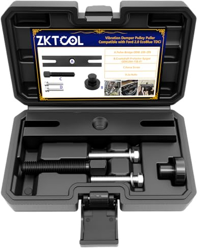 ZKTOOL Vevaxel remskiva-avdragare, vibrationsdämpare remskiva-borttagare, verktyg för att sätta på och ta bort remskivan, kompatibel med Ford 2.0 EcoBlue TDCi, OEM 204-158-01, 205-295