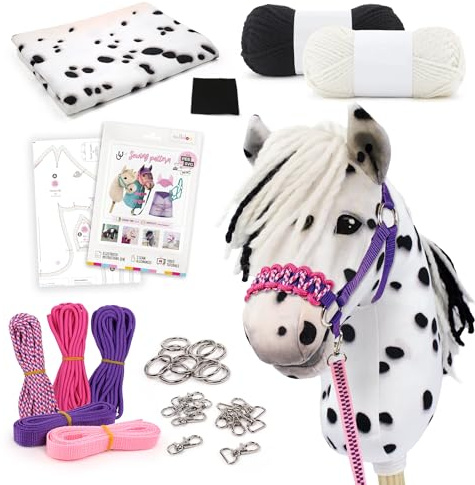 kullaloo Bastelset für Hobby-Pferde zum Selbermachen: Machen Sie ein Leoparden-Pony mit Halfter und Leinen. Inklusive Schnittmuster mit PES- und SVG-Dateien