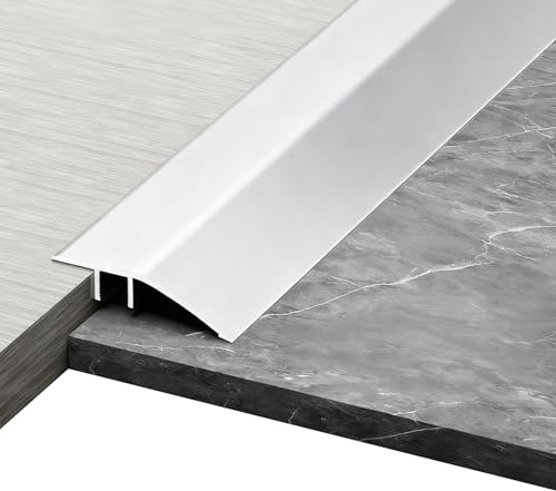 Övergångsprofil höjdutjämning, 0,9 m x 4,3 cm aluminium övergångsskena, övergångsprofil självhäftande, höjdutjämning 8–15 mm, lämplig för dörröppningströsklar, ramper, klinkerlaminat