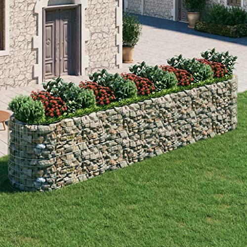 Jardinière surélevée en fer galvanisé pour gabions - 500 x 100 x 100 cm - Robuste - Pour jardin, plantes d'extérieur, légumes, pot de fleurs durable