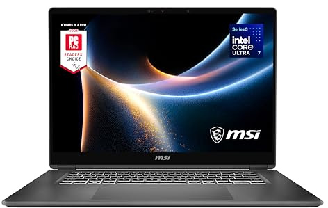 msi Prestige 16 Flip AI+ 40.6 cm 2.8K OLED Laptop: Intel Ultra 7-355, Intel Arc Graphics, 32GB LPDDR5X, 1TB SSD, pantalla táctil, Wi-Fi 7, Bluetooth 6, carga rápida, Win 11 Home: Platinum Gray C3MTG
