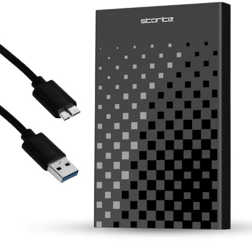 Storite 1 TB Externe Festplatte USB 3.0 Tragbarer Datenspeicher für PC | Leichtes Plug-&-Play-Gerät für Laptop, Mac, Desktop und Spielekonsole