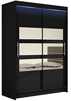 Mirjan24 Miami V Armoire à Portes coulissantes avec Miroir, Placard Moderne pour Chambre à Coucher, Porte coulissante