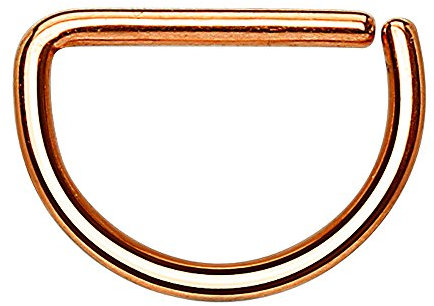 Piercingfaktor Universal D Ring Piercing Septum Tragus Helix Ohr Nase Lippe Brust Intim Nasenpiercing Lippenpiercing Rosegold 0,8mm x 10mm