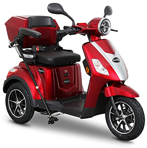 Rolektro E-Trike 25 V.2 Dreirad Rot - Elektromobil 1000W - E-Mobil mit 50km RW - Seniorenmobil mit Straßenzulassung