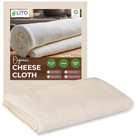 Cheesecloth | Nut Milk Bag, Fine Mesh Filter, Reusable Straining| Grade 50 (1 Sq yard) | Cotton Unbleached Butter Muslin cloth for Cooking, Yogurt, Juicing| Cheese Cloth for Crafts|1 Pack (9 Sq Feet)