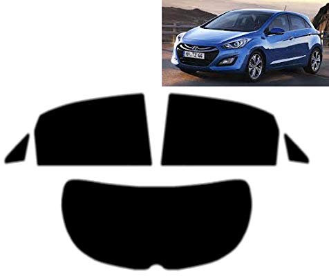 Passgenaue Tönungsfolie für-Hyundai I30 5-Türen 2012-2017 Heck/Seitenscheiben (20% Schwarz)