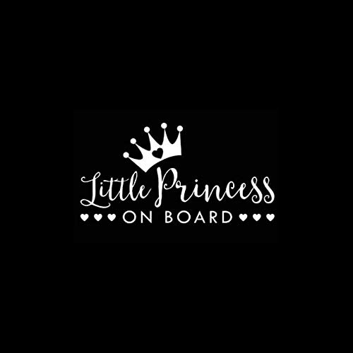 SUIFENG Autoaufkleber 16.6Cmx8.6Cm Kleine Prinzessin An Bord Personalisierte Süße Aufkleber Vinyl Auto Aufkleber Schwarz/Splitter