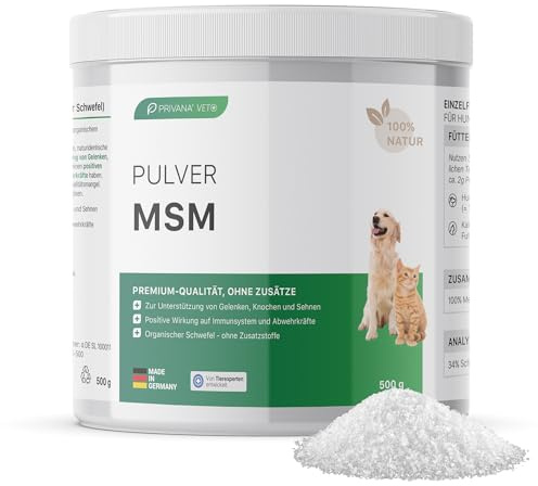 Privana Reines MSM-Pulver für Hunde, Katzen & Pferde (500g)