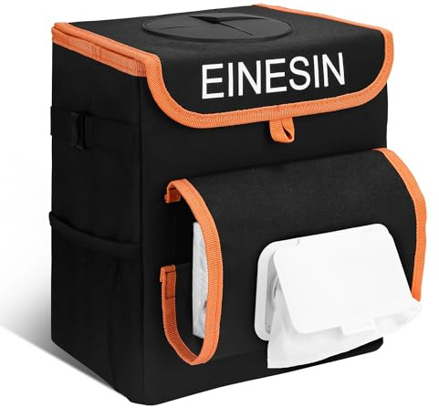 Einesin Wasserdichter Auto Abfalleimer mit Deckel - Vielseitiger Organizer & Pfandflaschenbehälter - Kompakter Mülleimer für den Fahrzeuginnenraum