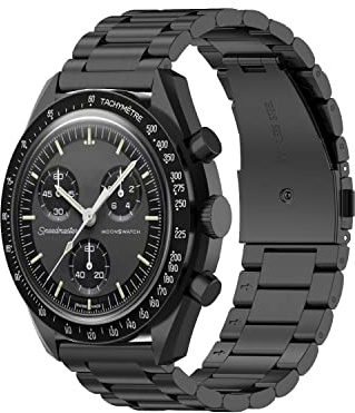 BoLuo 20mm Uhrenarmbänder für Omega Swatch Watchband, Rostfreier Stahl Ersatzband Armband Uhrenarmband Band Strap Armbänder Wrist Strap Bracelet für Omega Swatch Watch Accessories