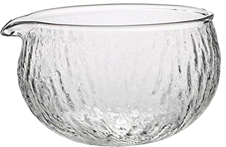 Colcolo Cuenco Matcha con vertedor, Vidrio Matcha Transparente Resistente al Calor Grueso, Cuenco Mezclador de Estilo japonés para té Verde, diseño fácil