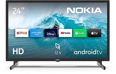 Nokia 24 Zoll (60cm) HD LED Fernseher Smart Android TV (12V Camping Fernseher (WLAN, Triple Tuner DVB-C/S2/T2) - HEA24GH220-2022