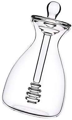 BAOK Bocaux à Miel en Verre | Pot à Miel résistant à la Chaleur de 500 ML avec cuillère à Double Usage | Support pour boîtes à Miel pour Pendaison de crémaillère, Anniversaire, Noël