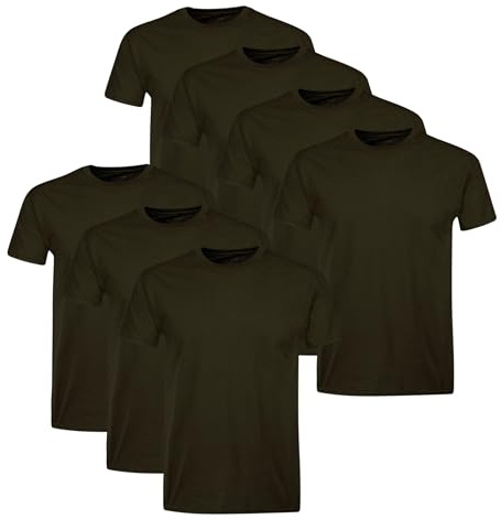 Hanes Mens Cotton, Moisture-wicking Crew Tee Undershirts, Multi-packs T-Shirt, Black - 7 Pack, Large US