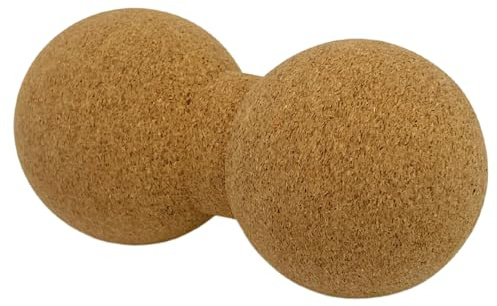 ATC Handels GmbH Utensilios de masaje de corcho natural para fascias: descubre el mundo versátil del masaje fascial y mejora tu movilidad y regeneración (bola doble de 8 x 16 cm)