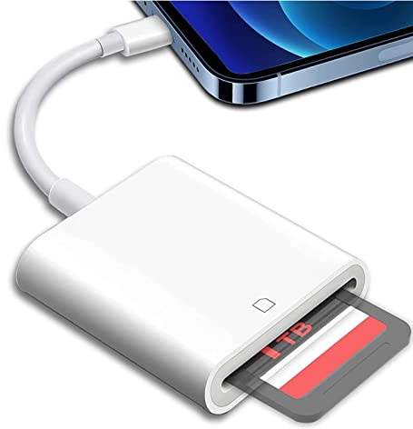 Dairle [Apple MFi-Zertifiziert] SD Kartenleser iPhone, Lightning SD Lesegerät für Spiegelreflexkameras mit Zwei Steckplätzen für SD Karten, Speicherkartenadapter für Fotografie, Plug and Play