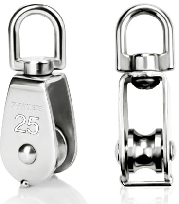 SWTYExt 2 Stück Umlenkrolle Klein M25 Seilrolle Umlenkrolle Edelstahl 304