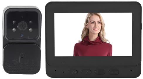 Système D'Interphone Vidéo WiFi • Caméra de Sonnette Vidéo avec Moniteur sans Fil • Caméra de Sonnette 1080P • Interphone Bidirectionnel • Enregistrement Vidéo pour Interphone
