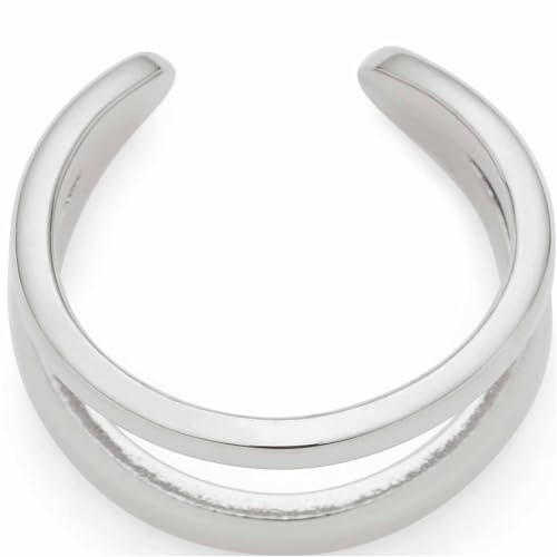 JEWELS BY LEONARDO Ohrklemme Ciao Simba 1 Stück • Ear-Cuff aus silberfarbenem Edelstahl • offener Doppel-Ring mit zusammenlaufenden Schienen • Schmuck Geschenk für Frauen • 024260