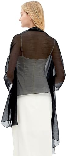 Gragengs Damen Schals und Wraps für Abendkleider Leichte Sheer Crepe Tücher Shimmer Hochzeit Party Stole