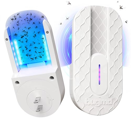 BugMD No Buzz Zone Fruit Fly Traps for Indoors with Honey Scent Bait & UV Light – Gnat Traps for House Indoor, Plug in Fly Trap Indoor, Bug Zapper Alternative, Mosquito Trap for Home