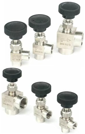 1 Stück Winkel 1/8 Zoll 1/4 Zoll 3/8 Zoll 1/2 Zoll NPT/BSPP Innengewinde 304 Edelstahl und andere Absperrventile zur Durchflussregelung(Color:BSPP,Size:3/8)