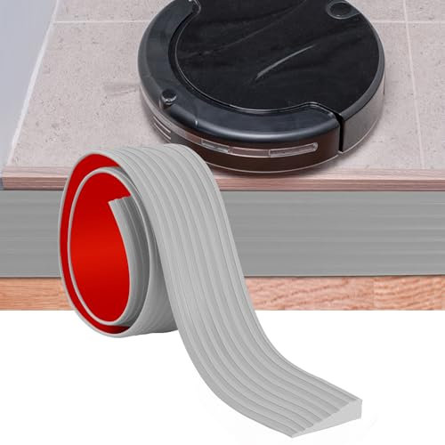 Threshold Ramps Self-Adhesive Rubber Wheelchairs Ramp for Floor Tile threshold Transition Strip Doorway Bathroom Wheelchair Scooter Stairs (1M-Grey, 1cm Height)
