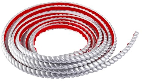 5M Bande Décorative Adhésive PVC, Bordure de Papier Peint Carrelage, Décoration pour Cadre de Miroir,Armoire,Meuble,Mur,Plafond Moulure de Finition Décorative Murale(10mm, Argent)