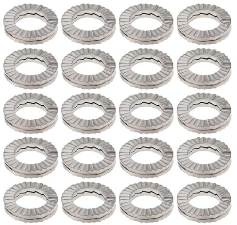 ECSiNG 20 Stück M6 Keilscheiben aus Manganstahl Doppelstapel-Sicherungsscheiben Außendurchmesser 10,8 Mm Dicke 2 Mm Zur Druckverteilung von Schrauben Und Muttern
