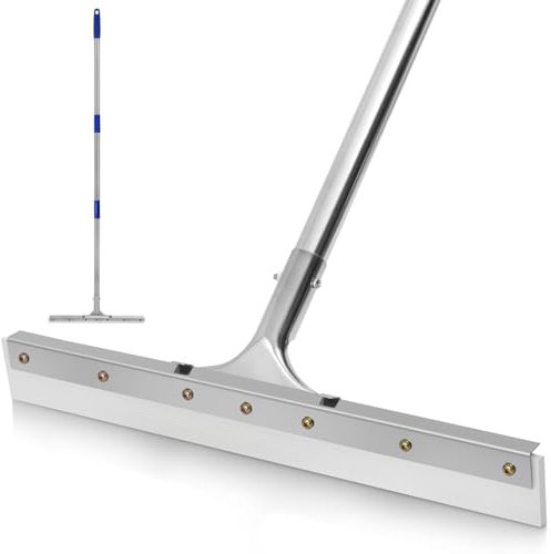 MHM AquaSlide MiniPushPro – 18-Inch Epoxy Squeegee for Shop & Concrete Floors, Tile Floor Wiper with Rubber Blade, Jalador de Agua para Piso