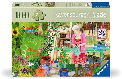 Ravensburger 12001362 – Puzzle de jardinería para Personas Mayores, con 100 Piezas de puzle de Agarre, Gran Imagen y Base para Rompecabezas