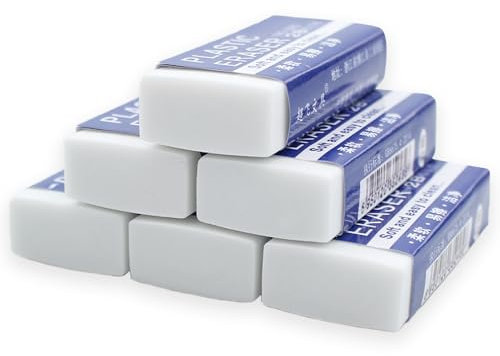 6 Pezzi Gomma da Cancellare,scuola cancelleria,materiale scolastico,gomma matita,Rettangolare,Morbido Gomma ​Bianche, per Disegno Schizzi Scrittur cancella Facilmente