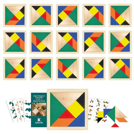 KUKURULLO Tangram Infantil Pack 15 Regalos para Cumpleaños - Detalles Colegio Guía Digital