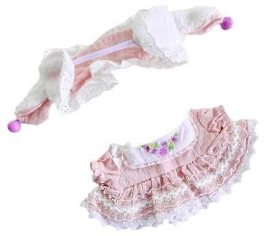 Colcolo 2X Modepuppenkleid und Stirnband für 20 cm große Mädchenpuppen, zum Anziehen, Geburtstagsgeschenke, Kindergeschenke