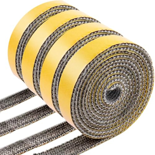 AOAOJIAO BBQ packningstejp värmebeständig självhäftande, brandrep för vedspis, rökförsegling BBQ-remsa, glasfiber brandrep, rökrör brandtätningsrep