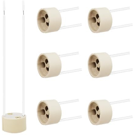 6 Stück GU10 Fassung, 15CM Silikon-Stromleitung 0.75mm², VDE, GU10 Keramiksockel für LED, Glühlampe, Halogen, Hitzebeständigkeit bis 600℃, 0-250V, 0-300W